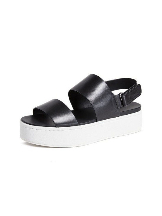 Vince Shoes - VINCE Women’s $225 Westport Black Leather Platform Slingback Sandals 8.5 US 38.5